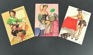 3 of Gil Elvgren's Pin Up Calendar Collectors Cards by Comic Images